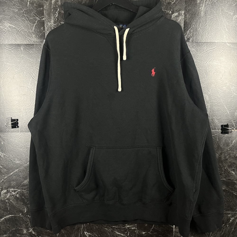 Polo Ralph Lauren Men's Black Fleece Pony Hoodie XL -Flaws